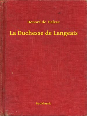 cover image of La Duchesse de Langeais
